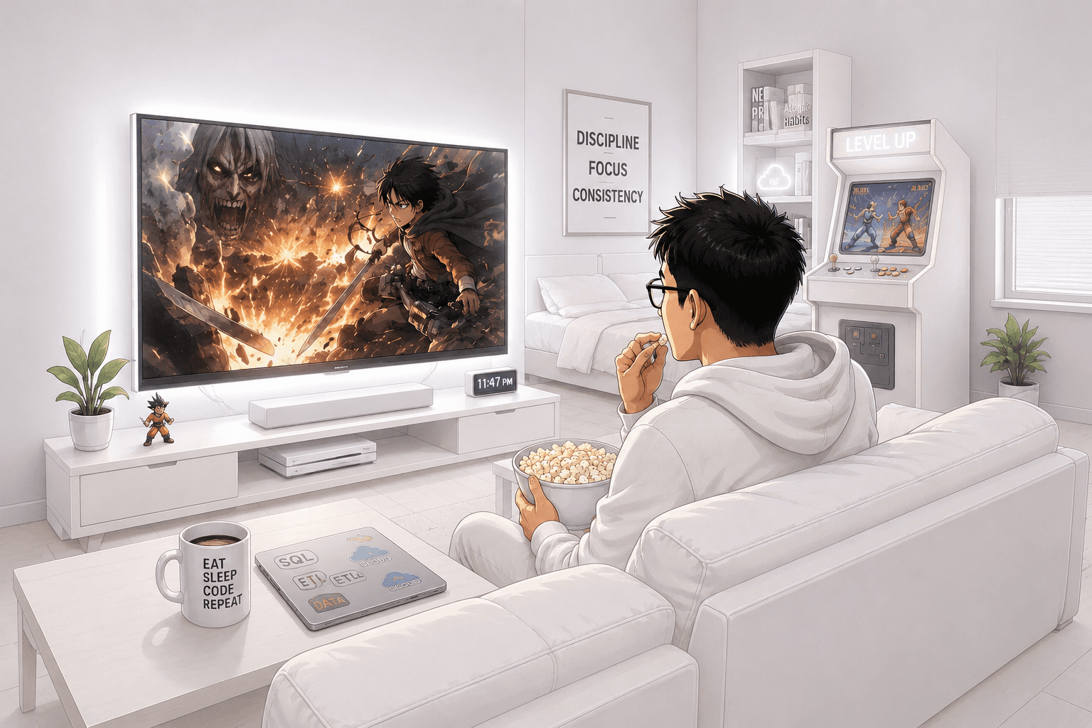 Josh relaxing — gamer at heart